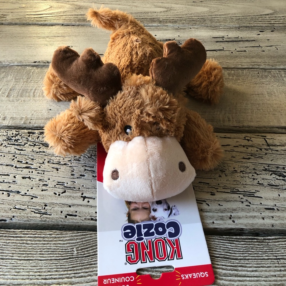 Kong Cozie Marvin Moose Medium Squeaky Plush Dog Toy